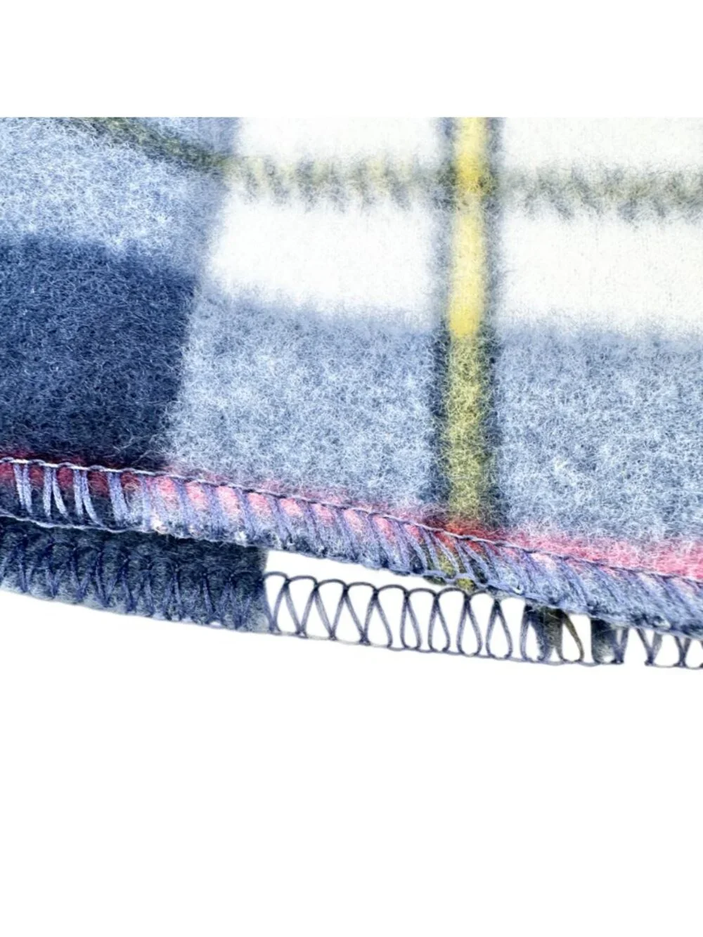 Plaid Fleece Scarf Blue Red White Tartan Pattern Soft Cozy Winter 56